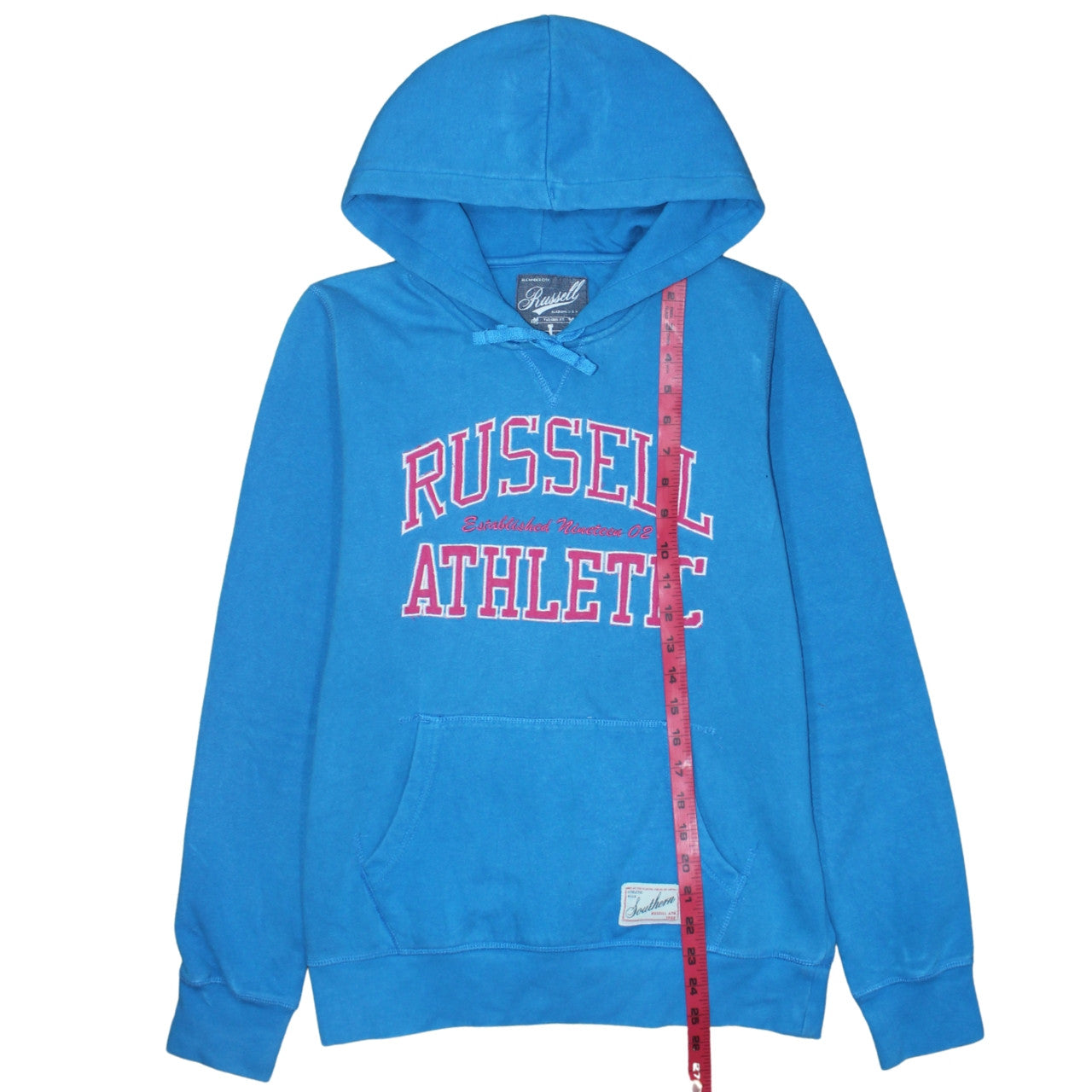 Womens UK Size L Russell Athletic Blue Pullover Hoodie