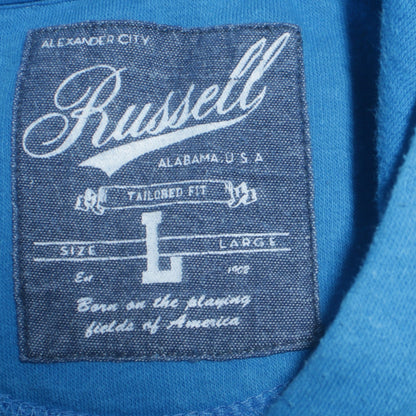 Womens UK Size L Russell Athletic Blue Pullover Hoodie