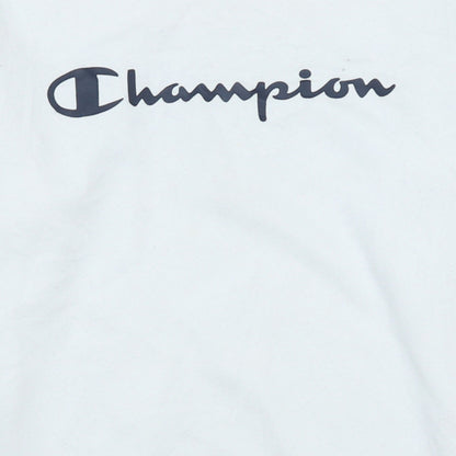 Champion Boys White Crew Neck Sweatshirt 15-16 Years Logo Print