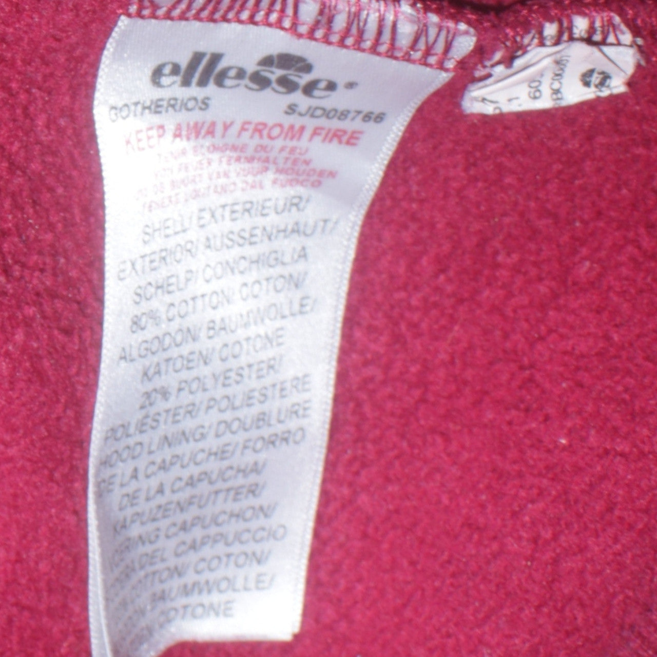 Mens UK Size S ellesse Red Pullover Hoodie