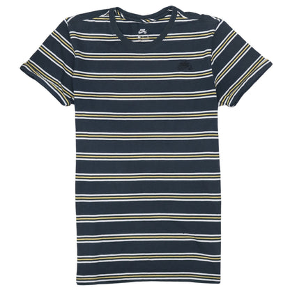 Nike SB Men's Blue Striped Cotton Crew Neck T-Shirt Size S