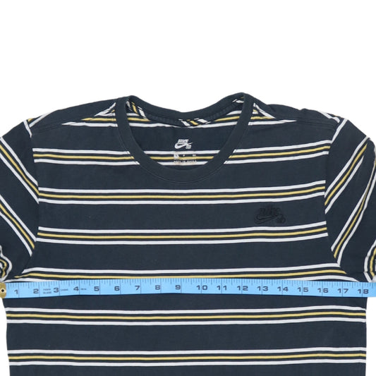 Nike SB Men's Blue Striped Cotton Crew Neck T-Shirt Size S