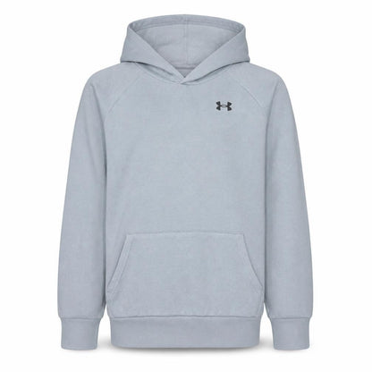 Front view of Under Armour boys’ grey pullover hoodie m - fleece sports sweatshirt