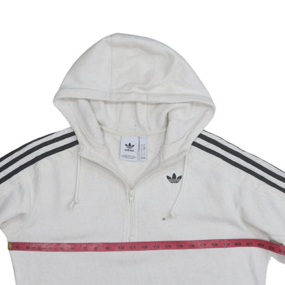 Mens UK Size S adidas White 1/2 Zip Hoodie