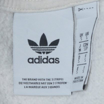 Mens UK Size S adidas White 1/2 Zip Hoodie
