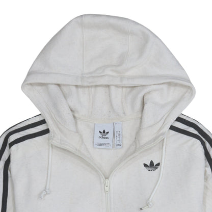 Mens UK Size S adidas White 1/2 Zip Hoodie