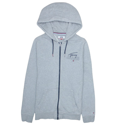 Mens UK Size L Tommy Jeans Grey Full Zip Hoodie