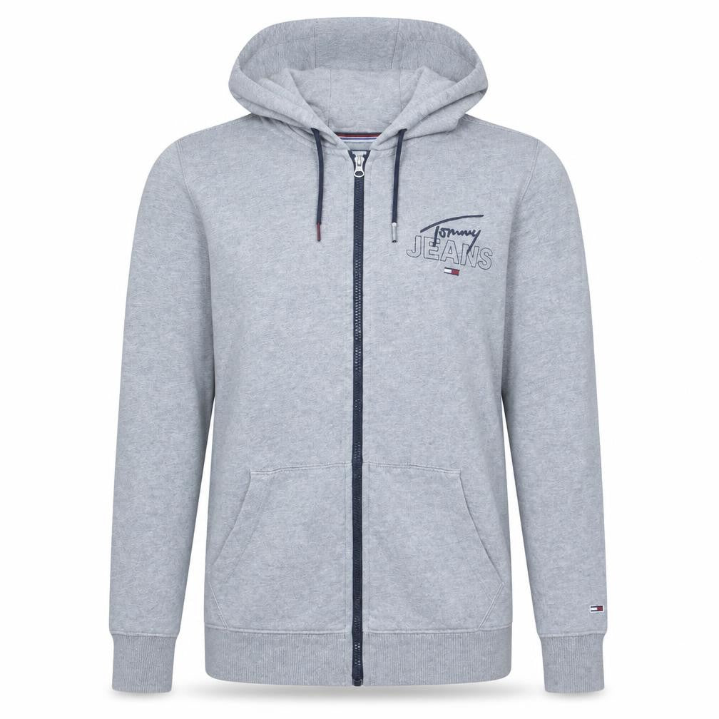 Mens UK Size L Tommy Jeans Grey Full Zip Hoodie