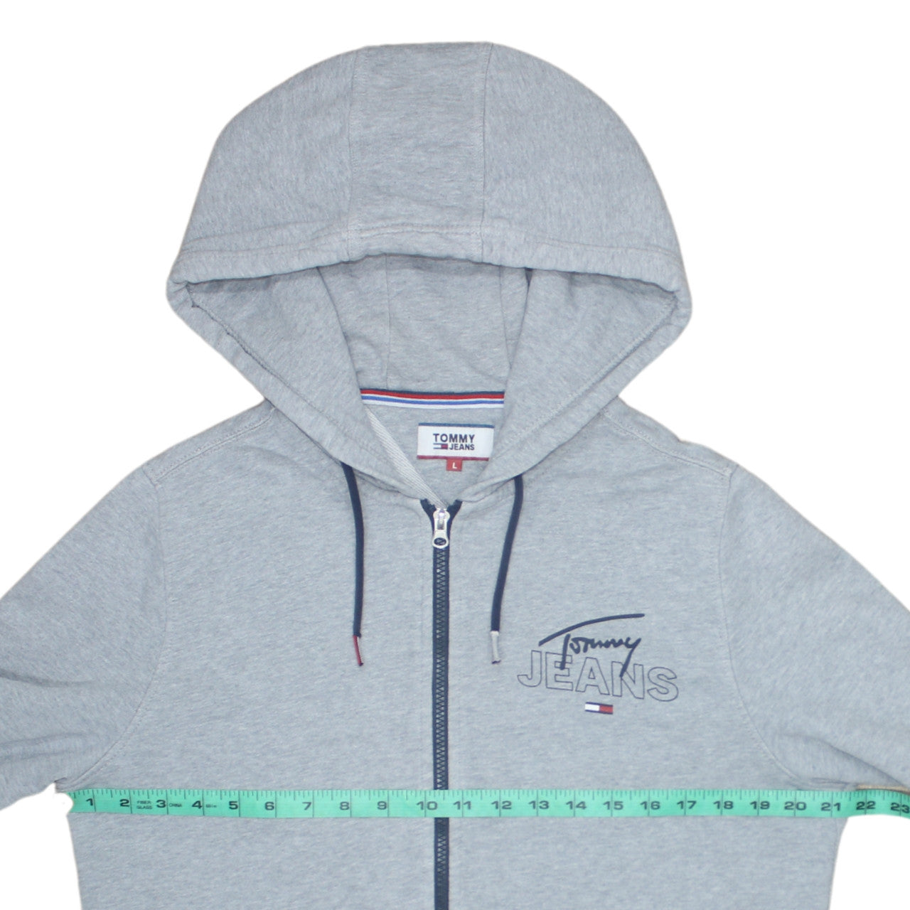 Mens UK Size L Tommy Jeans Grey Full Zip Hoodie