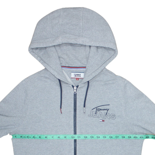 Mens UK Size L Tommy Jeans Grey Full Zip Hoodie