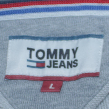 Mens UK Size L Tommy Jeans Grey Full Zip Hoodie