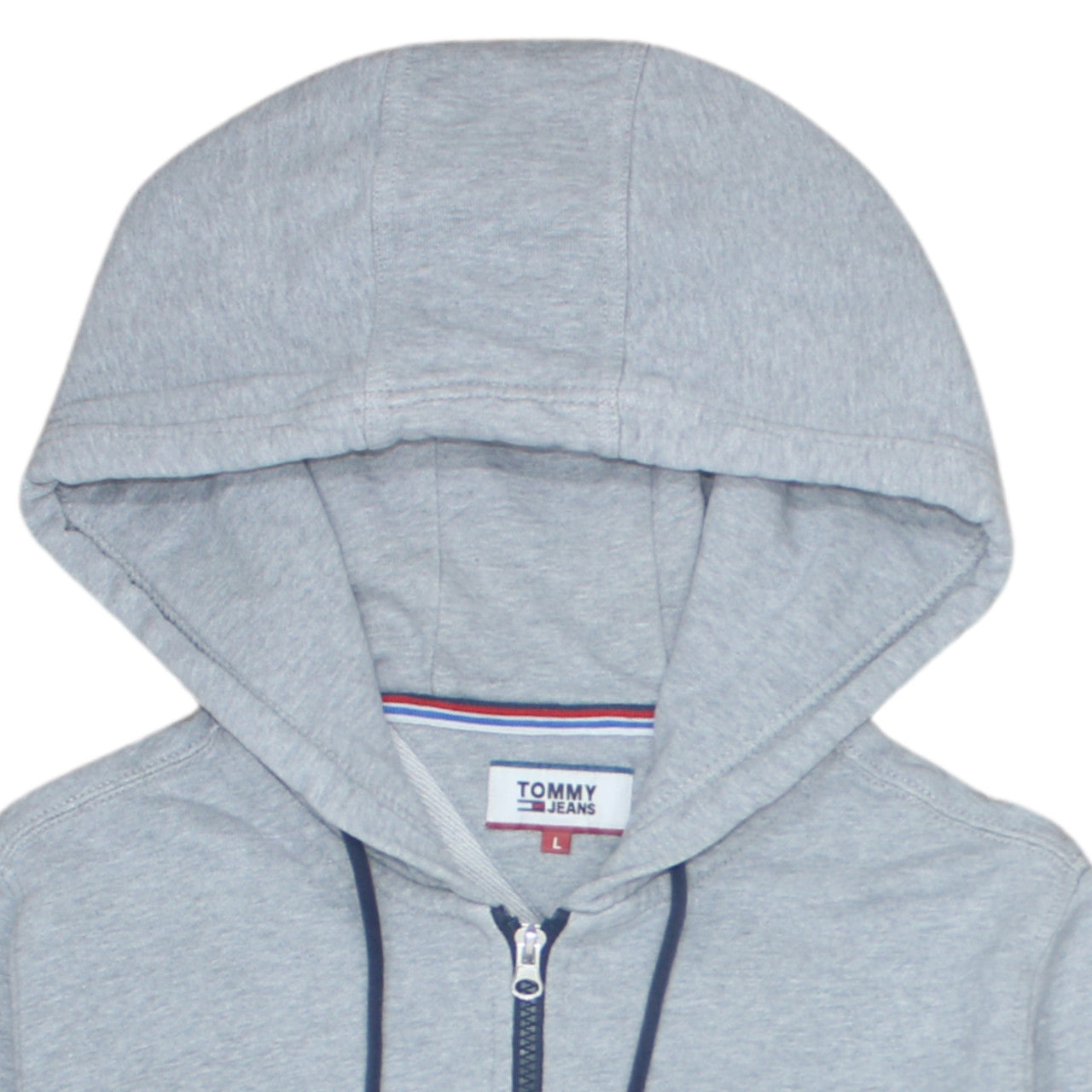 Mens UK Size L Tommy Jeans Grey Full Zip Hoodie