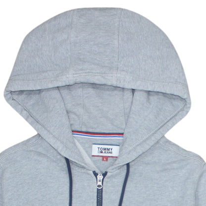 Mens UK Size L Tommy Jeans Grey Full Zip Hoodie