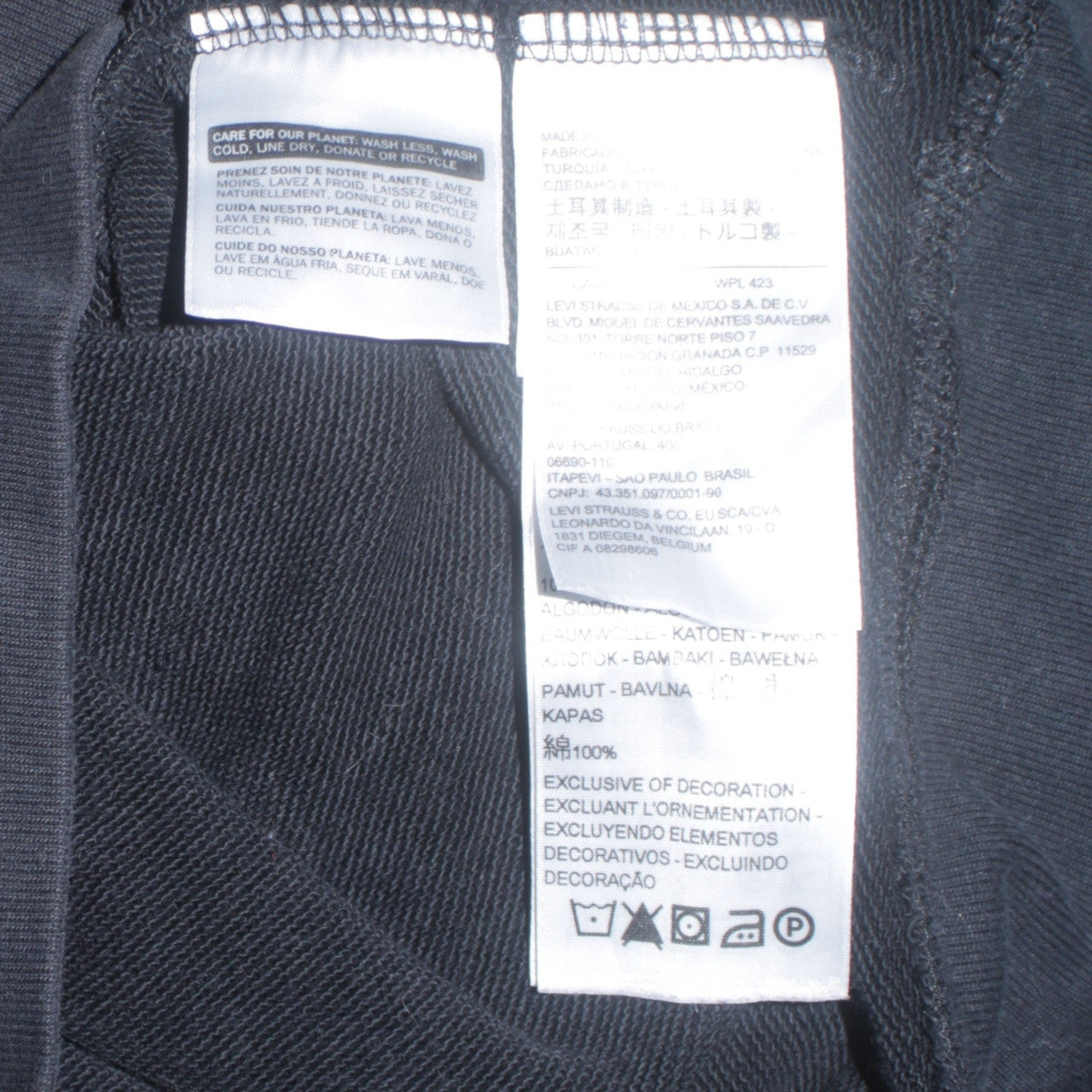 Mens UK Size XS Levi's Black Pullover Hoodie