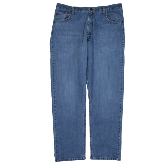 Mens UK Size L Wrangler Relaxed Fit Straight Blue Jeans