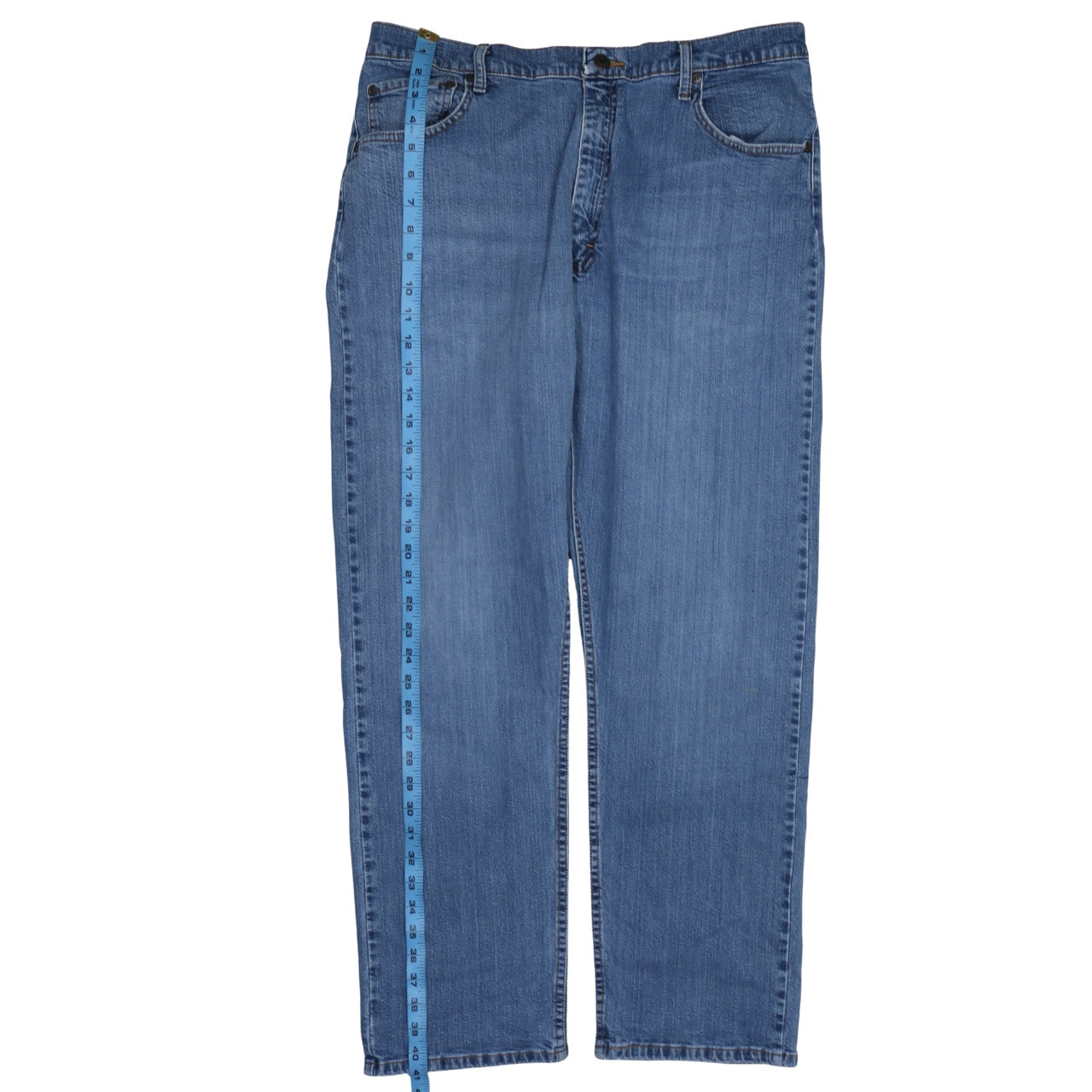 Mens UK Size L Wrangler Relaxed Fit Straight Blue Jeans