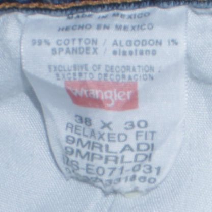 Mens UK Size L Wrangler Relaxed Fit Straight Blue Jeans