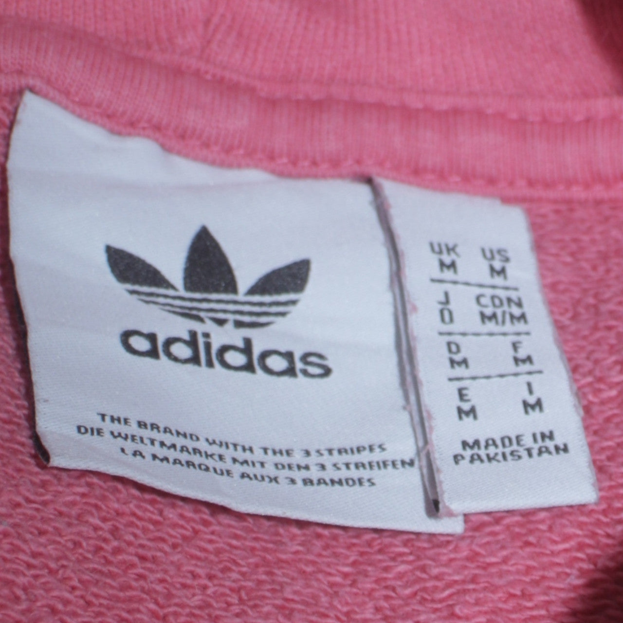 Mens UK Size M adidas Pink Pullover Hoodie
