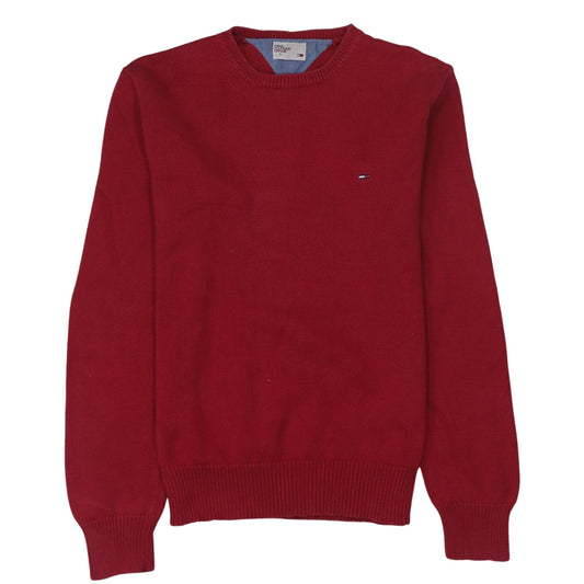 Mens UK Size S Tommy Hilfiger Denim Red Pullover Jumper