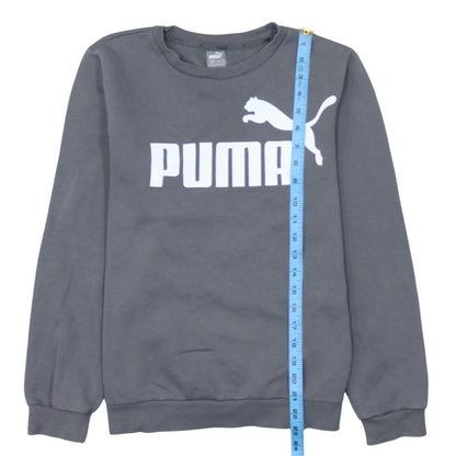 Puma Boys Grey Crew Neck Logo Sweatshirt 13-14 Years Cotton Blend