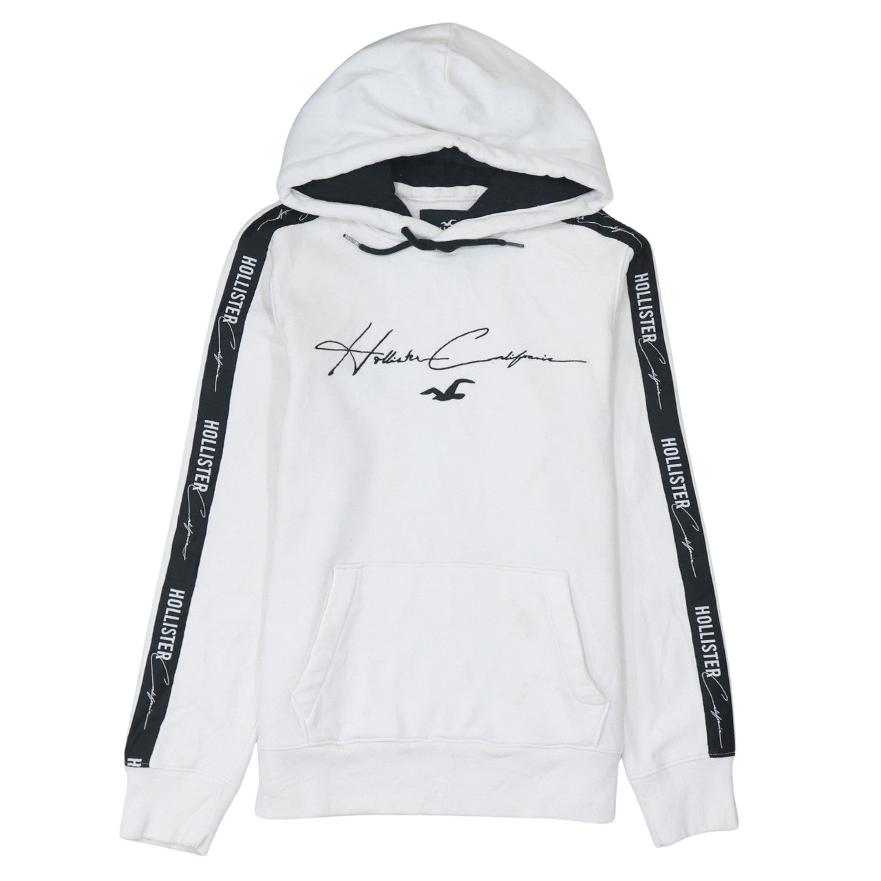 Mens UK Size S Hollister White Pullover Hoodie