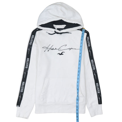 Mens UK Size S Hollister White Pullover Hoodie