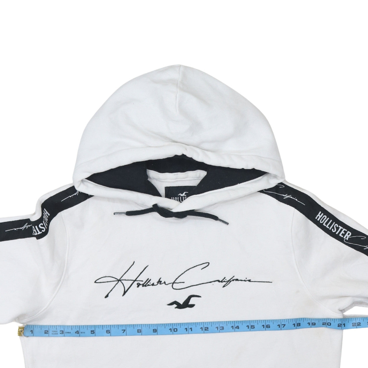 Mens UK Size S Hollister White Pullover Hoodie