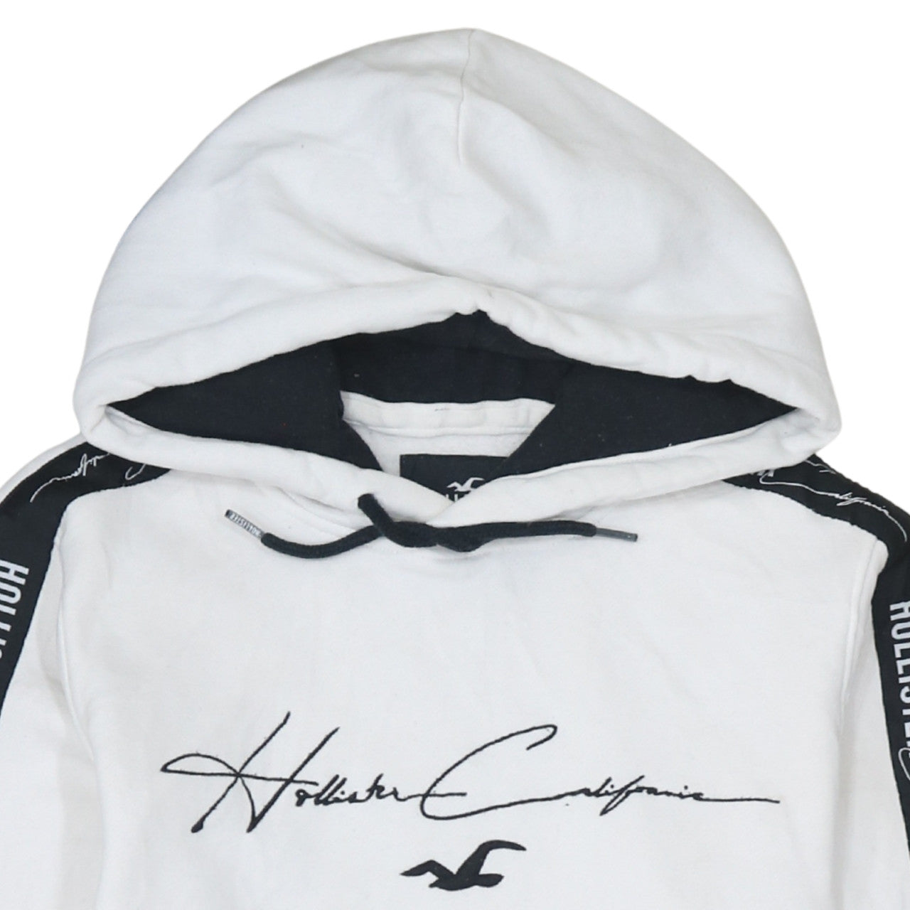 Mens UK Size S Hollister White Pullover Hoodie