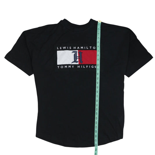 Tommy Hilfiger Lewis Hamilton Men's Black Cotton Logo T-Shirt Size S