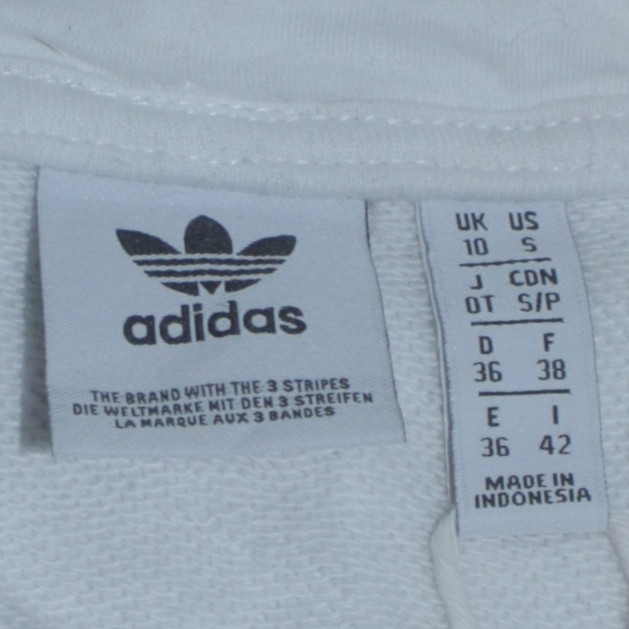 Womens UK Size 10 adidas White Pullover Hoodie