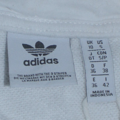 Womens UK Size 10 adidas White Pullover Hoodie