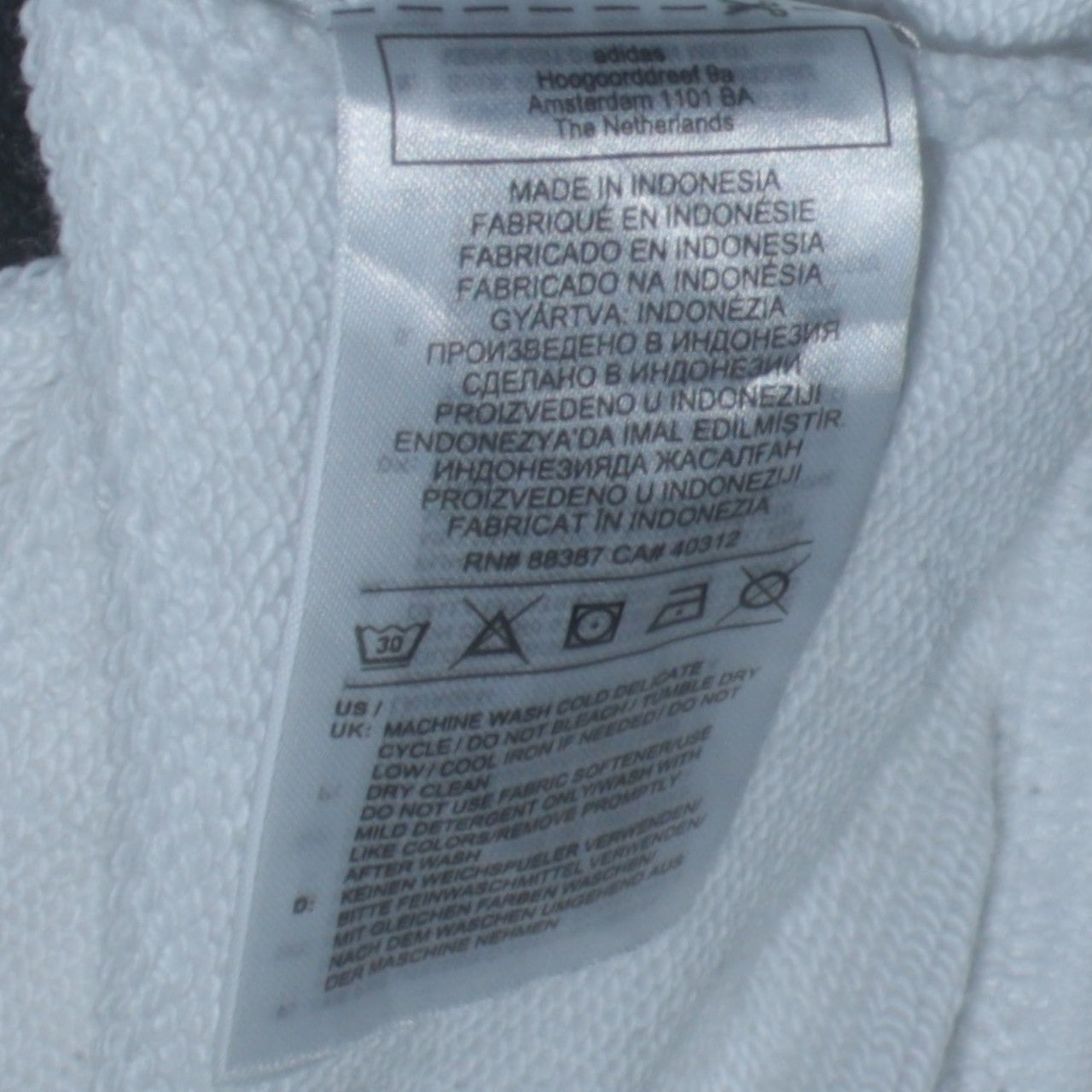 Womens UK Size 10 adidas White Pullover Hoodie