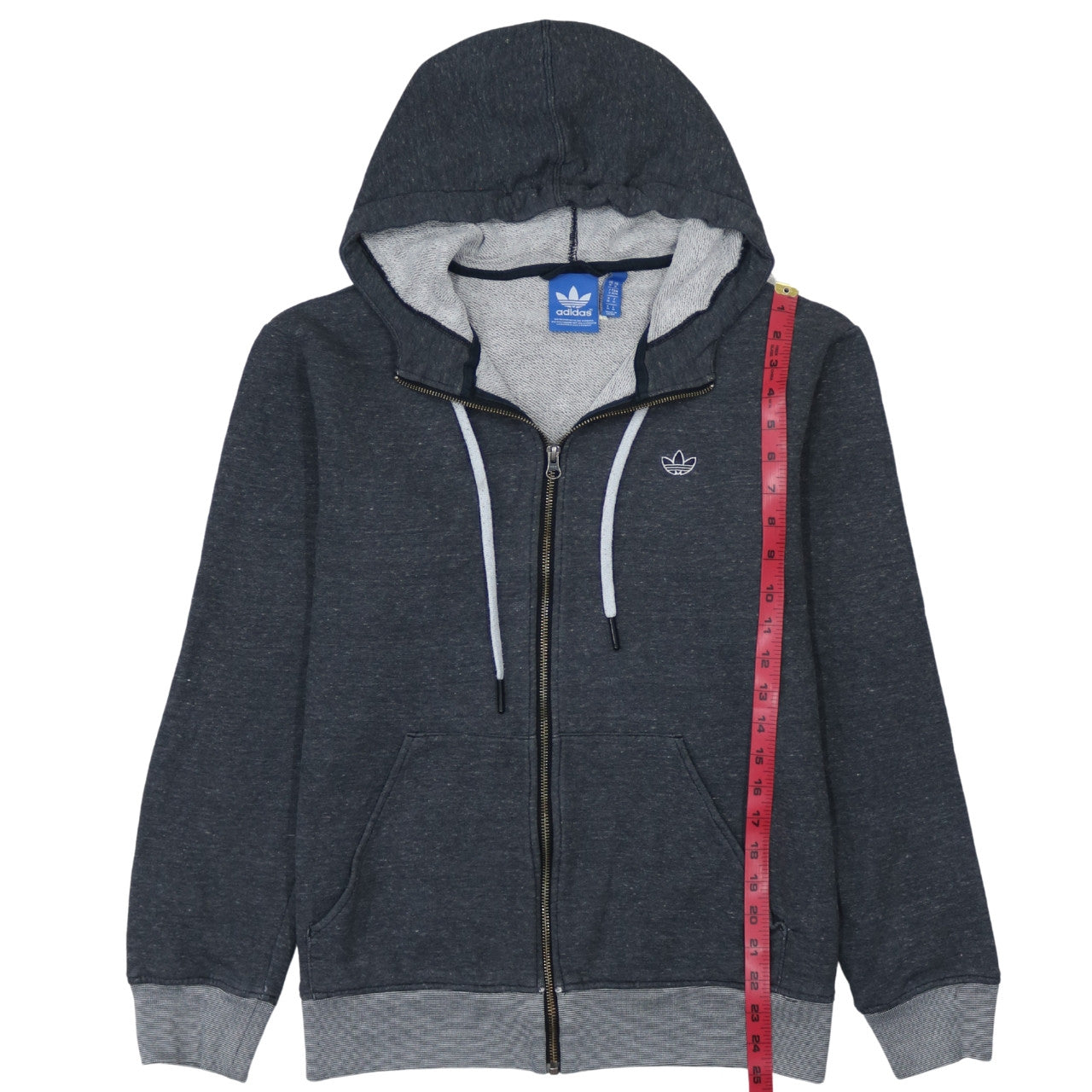 Mens UK Size M adidas Grey Full Zip Hoodie