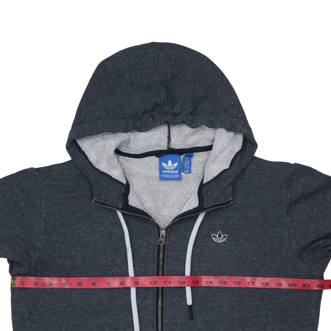 Mens UK Size M adidas Grey Full Zip Hoodie