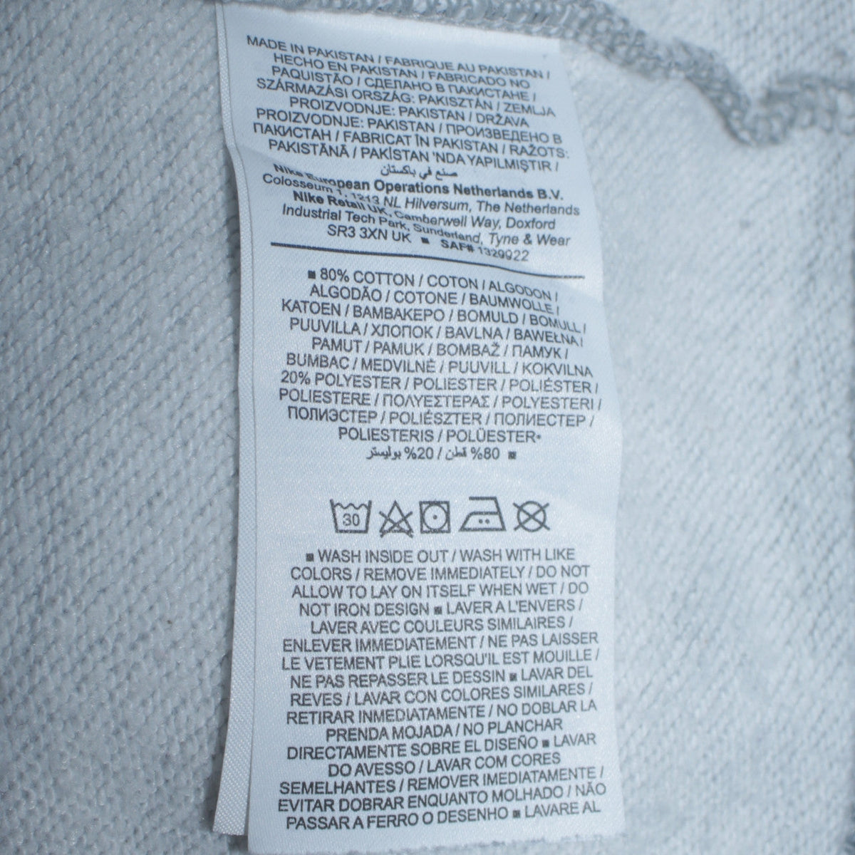 Mens UK Size S Nike Grey Pullover Sweatshirt