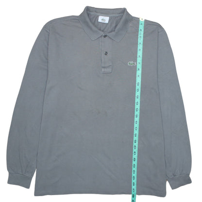 Lacoste Men's Grey Long Sleeve Cotton Polo Shirt Size L