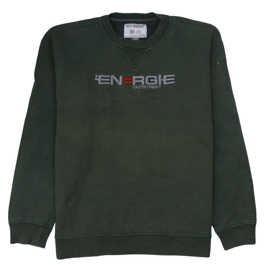 Mens UK Size L Energie Green Pullover Sweatshirt