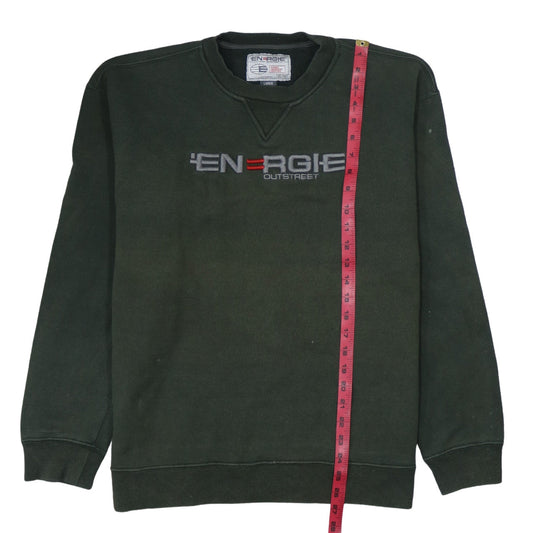 Mens UK Size L Energie Green Pullover Sweatshirt