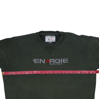 Mens UK Size L Energie Green Pullover Sweatshirt