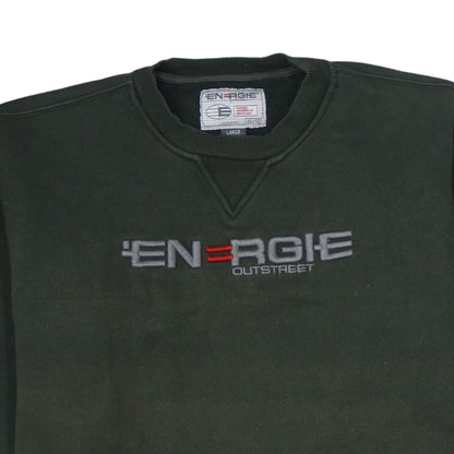 Mens UK Size L Energie Green Pullover Sweatshirt