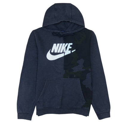 Nike Men's Blue Pullover Hoodie S Camouflage Graphic Logo Fleece