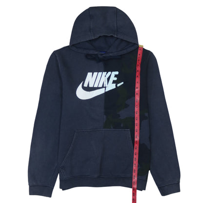 Nike Men's Blue Pullover Hoodie S Camouflage Graphic Logo Fleece