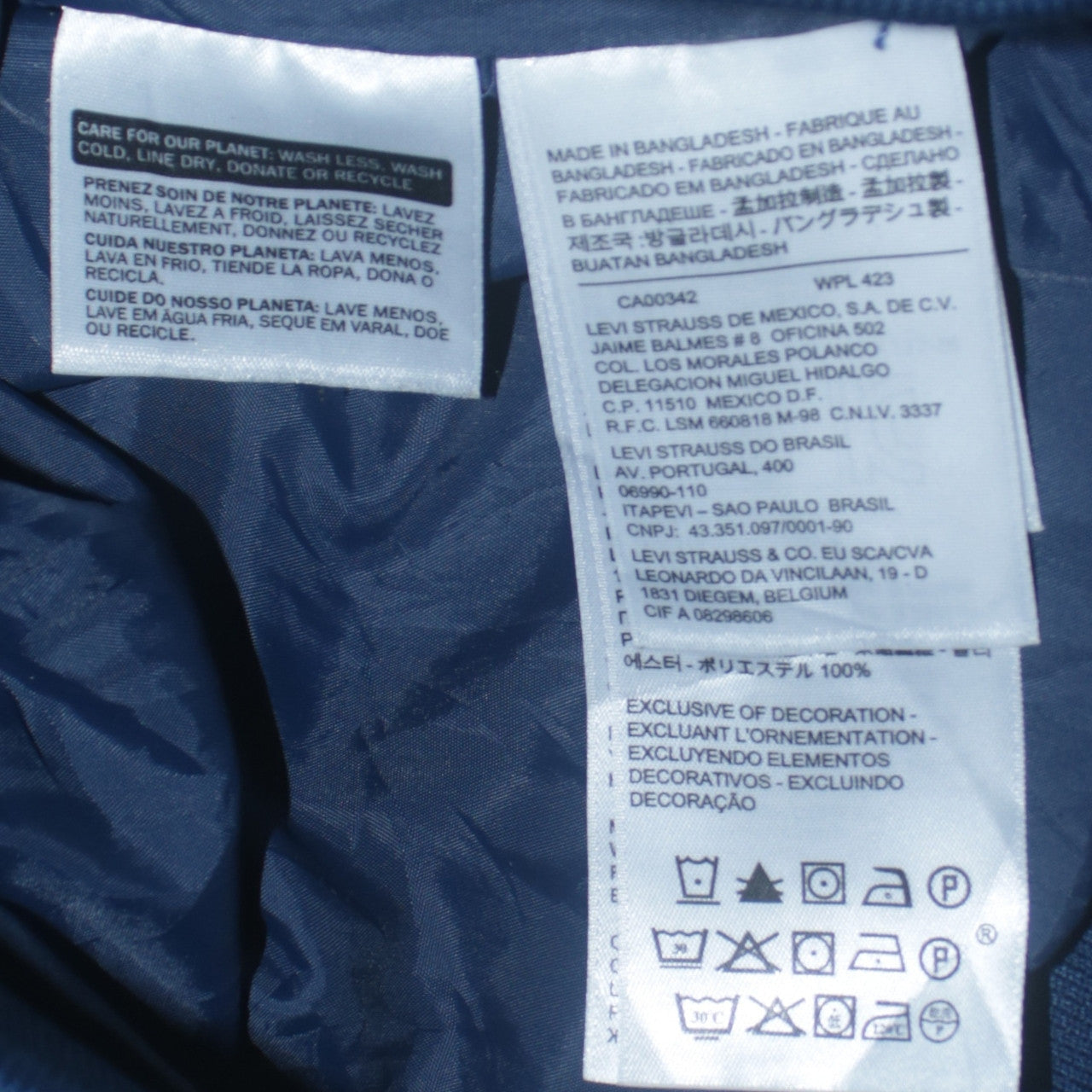 Mens UK Size S Levi's Blue Bomber Jacket