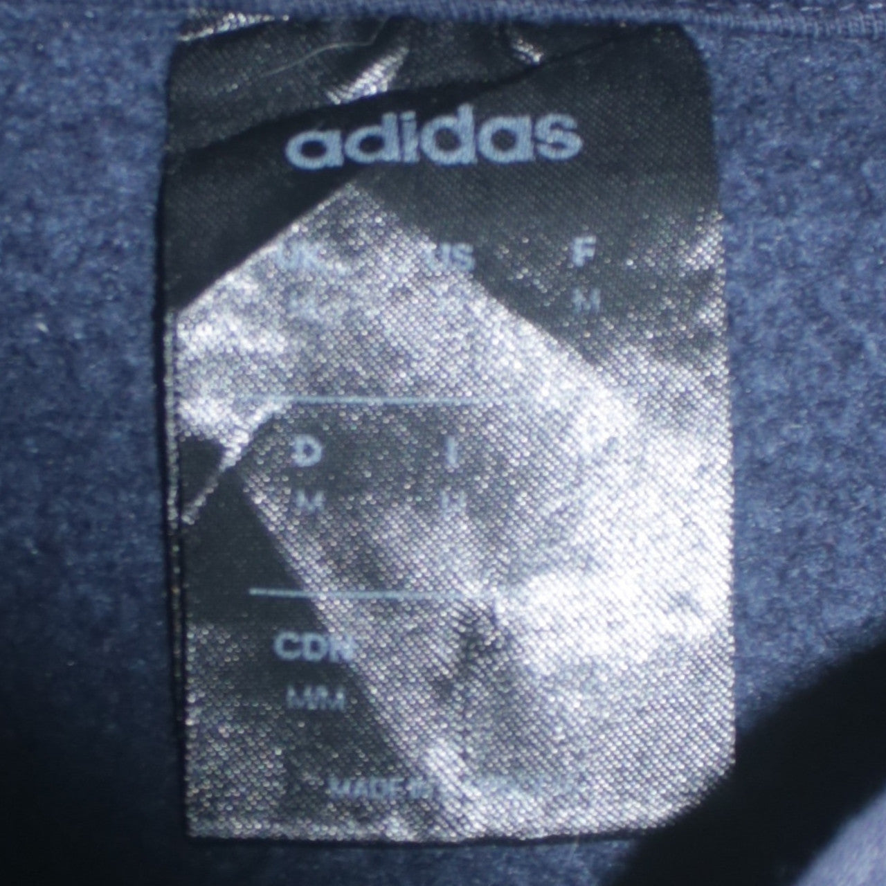 Mens UK Size M adidas Blue Pullover Hoodie