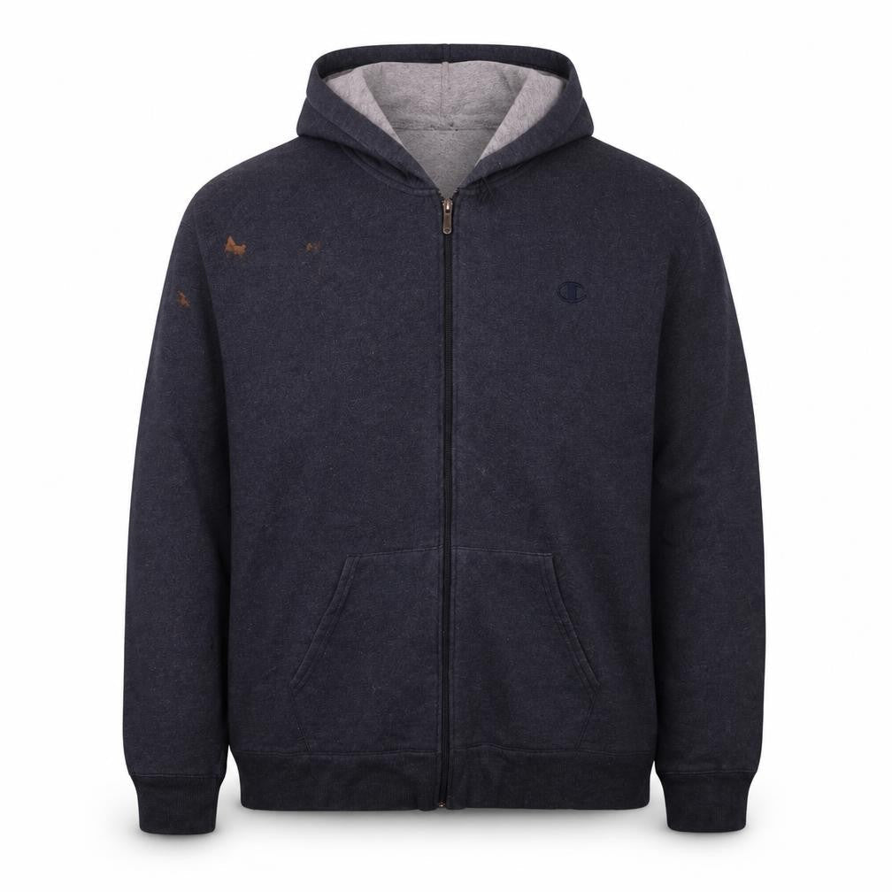 Mens UK Size 2XL Champion Grey Full Zip Hoodie