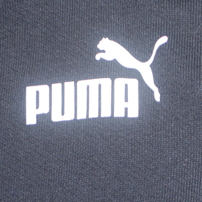 Puma Boys Black & White Pullover Hoodie 15-16 Years Colourblock Logo Fleece