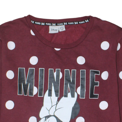 Disney Minnie Mouse Red Polka Dot Unisex Adult L Pullover Jumper