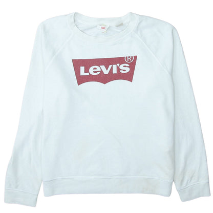 Womens UK Size M Levi's White Pullover Sweatshirt