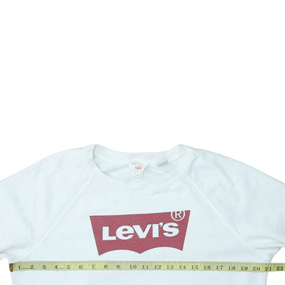 Womens UK Size M Levi's White Pullover Sweatshirt