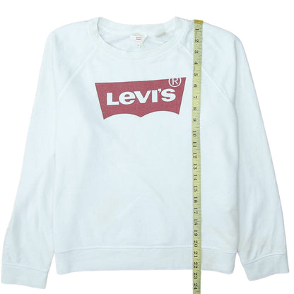 Womens UK Size M Levi's White Pullover Sweatshirt